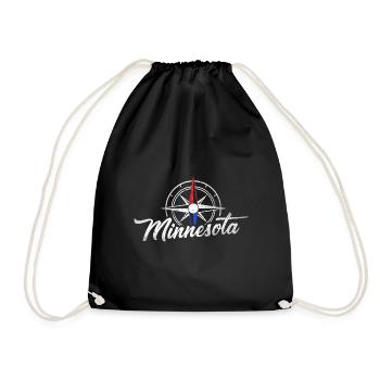 Compass Minnesota Design für stolze Minnesotaner - Turnbeutel - Schwarz - Vorne