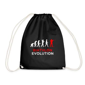 Biathlon Evolution Biathlete Saying - Drawstring Bag - black - Front