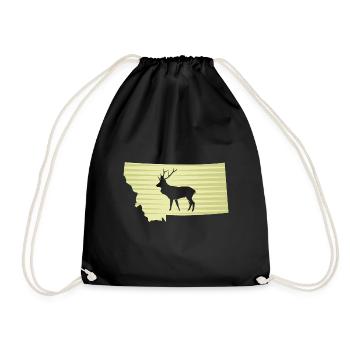 Elks of Montana Kartendesign für stolze Montaner - Turnbeutel - Schwarz - Vorne