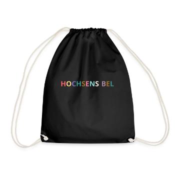 Hochsensibel - bunte Pastell Buchstaben - Turnbeutel - Schwarz - Vorne