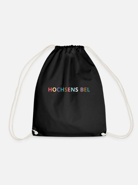 Hochsensibel - bunte Pastell Buchstaben - Turnbeutel - Schwarz