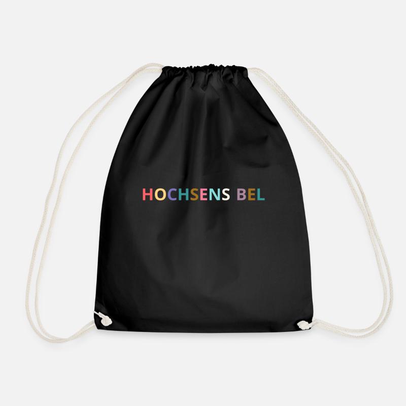 Hochsensibel - bunte Pastell Buchstaben - Turnbeutel - Schwarz