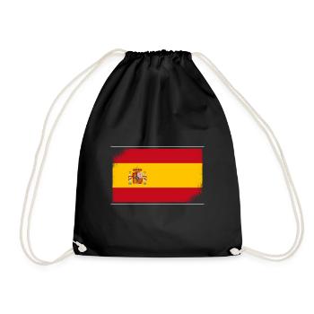 Spain Flag Vintage Spanish Flag Distressed Look - Drawstring Bag - black - Front