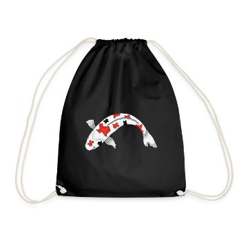Sanke Koi-Fischdesign für Koi-Teich-Besitzer - Turnbeutel - Schwarz - Vorne