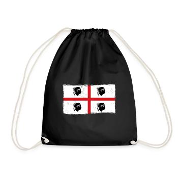 Sardinia Flag Vintage Sardinian Flag Used Look - Drawstring Bag - black - Front
