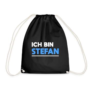 Stefan Name Spruch für stolze Stefans - Turnbeutel - Schwarz - Vorne