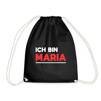 Maria Name Spruch für stolze Marias - Turnbeutel - Schwarz - Vorne