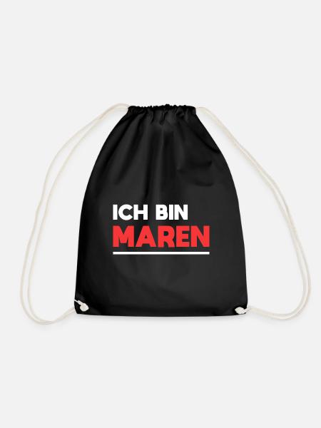 Maren Name Spruch für stolze Marens - Turnbeutel - Schwarz