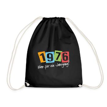 Geburtstag 1976 was für ein Jahrgang - Turnbeutel - Schwarz - Vorne