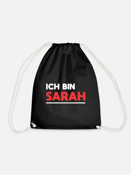 Sarah Name Spruch für stolze Sarahs - Turnbeutel - Schwarz