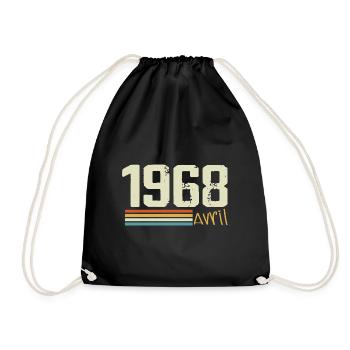 Né en avril 1968 - Sac de sport léger - noir - Devant