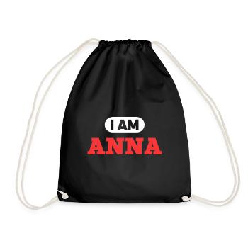 Anna Name Spruch für stolze Annas - Turnbeutel - Schwarz - Vorne