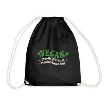 Plant-based food design for proud vegans - Drawstring Bag - black - Front
