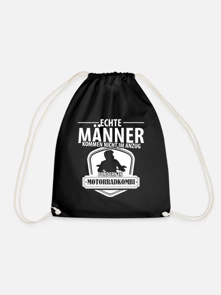 Biker Shirt Männer - Motorrad Kombi - Turnbeutel - Schwarz