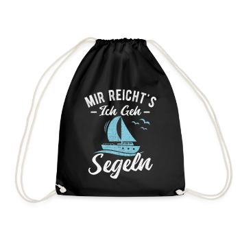 Mir reichts ich geh Segeln Segelboot Segler - Turnbeutel - Schwarz - Vorne