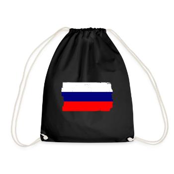 Russia Flag Vintage Russian Flag Used Look - Drawstring Bag - black - Front