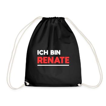 Renate Name Spruch für stolze Renates - Turnbeutel - Schwarz - Vorne