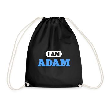 Adam Name Spruch für stolze Adams - Turnbeutel - Schwarz - Vorne