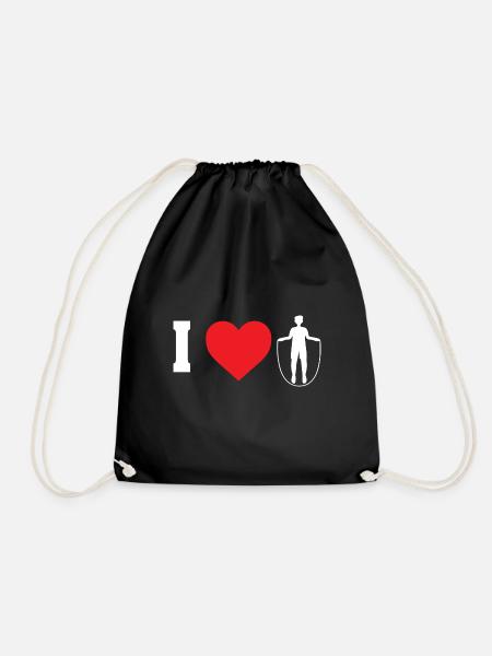 I Love Design für Rope Jumper Man - Turnbeutel - Schwarz