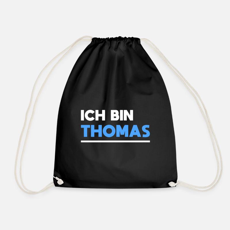 Thomas Name Spruch für stolze Thomas - Turnbeutel - Schwarz