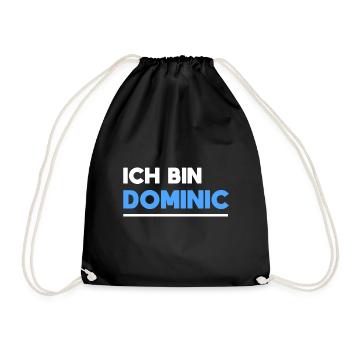 Dominic Name Spruch für stolze Dominics - Turnbeutel - Schwarz - Vorne