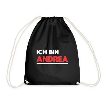 Andrea Name Spruch für stolze Andreas - Turnbeutel - Schwarz - Vorne