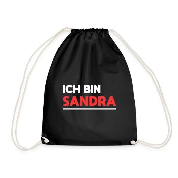 Sandra Name Spruch für stolze Sandras - Turnbeutel - Schwarz - Vorne