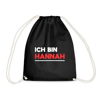 Hannah Name Spruch für stolze Hannahs - Turnbeutel - Schwarz - Vorne