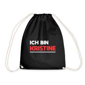 Kristine Name Spruch für stolze Kristines - Turnbeutel - Schwarz - Vorne