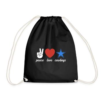 Dallas Peace Love Cowboys Design for Proud - Drawstring Bag - black - Front