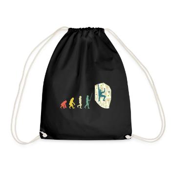 Boulderer Bouldern Evolution Geschenk - Turnbeutel - Schwarz - Vorne