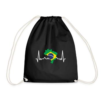 Drapeau du Brésil Drapeau de l’Amérique du Sud - Sac de sport léger - noir - Devant