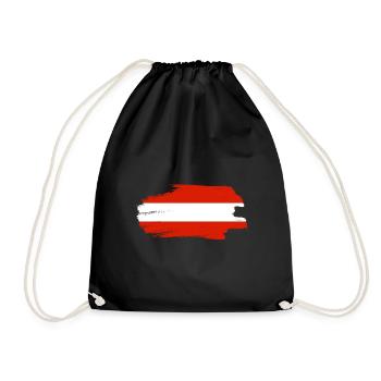 Austria Flag Austria Austrian Flag AT - Drawstring Bag - black - Front