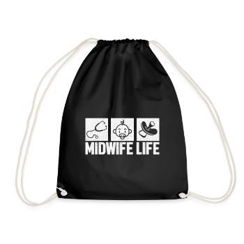 Midwife ObstetricIan - Drawstring Bag - black - Front