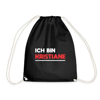 Kristiane Name Spruch für stolze Kristianes - Turnbeutel - Schwarz - Vorne