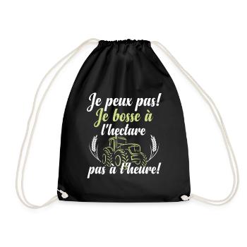 Je bosse à l'hectare - Sac de sport léger - noir - Devant