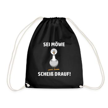 Sei Möwe Scheiß Drauf - Turnbeutel - Schwarz - Vorne
