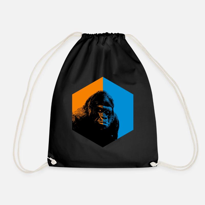 gorilla - Drawstring Bag - black