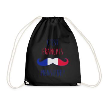 France Français Française French Frankreich - Turnbeutel - Schwarz - Vorne