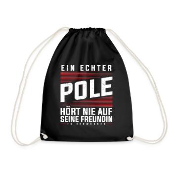 Polen - Ein Echter Pole - Turnbeutel - Schwarz - Vorne