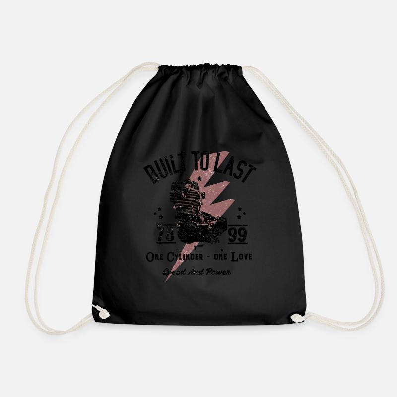 one cylinder one love single cylinder - Drawstring Bag - black