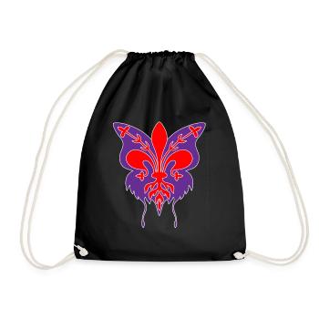 Florence lily with butterfly silhouette - Drawstring Bag - black - Front