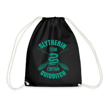 Harry Potter Slytherin Quidditch Wappen - Turnbeutel - Schwarz - Vorne