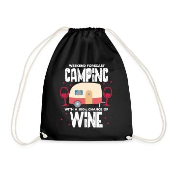 Camping Wine - Drawstring Bag - black - Front