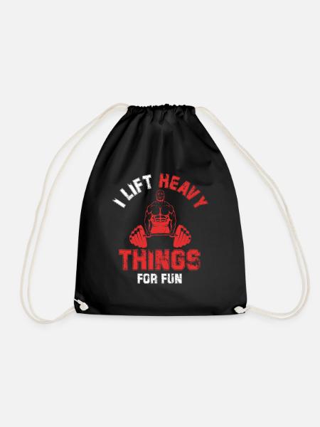 Weightlifter - Drawstring Bag - black