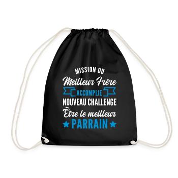 nouveau challenge être parrain / futur parrain - Sac de sport léger - noir - Devant