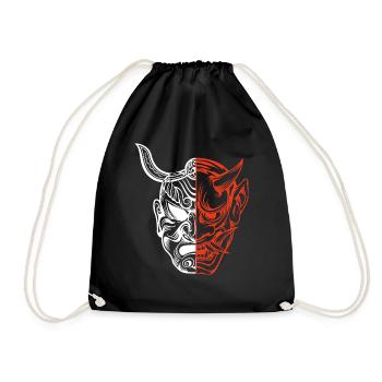 Demon Mask Hannya Hannyamask Japan Oni - Drawstring Bag - black - Front