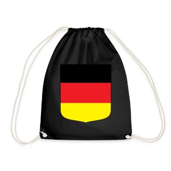 Deutschland (schwarzer Rand) - Turnbeutel - Schwarz - Vorne