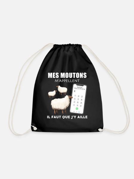 Moutons humour cadeau métier éleveur de berger - Sac de sport léger - noir