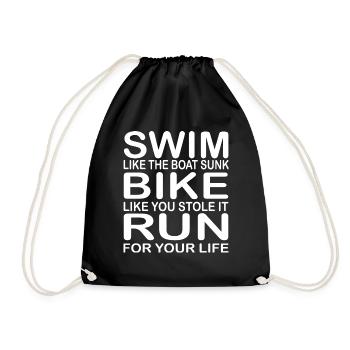 Triathlon Swim Bike Run - Drawstring Bag - black - Front